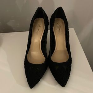 Beautiful lace/embroidery detail heels from Vince Camuto